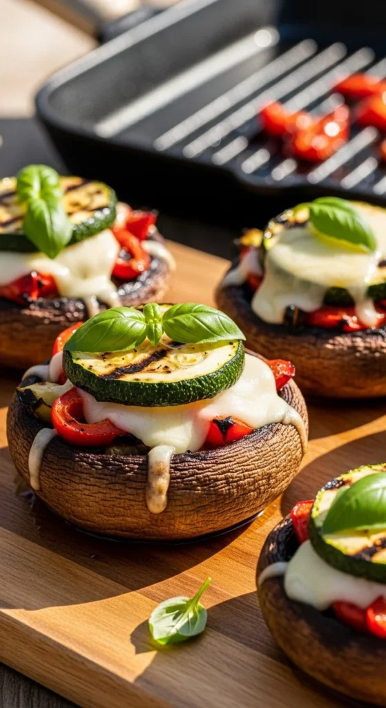 Grilled Vegetable Stuffed Portobello Mushrooms