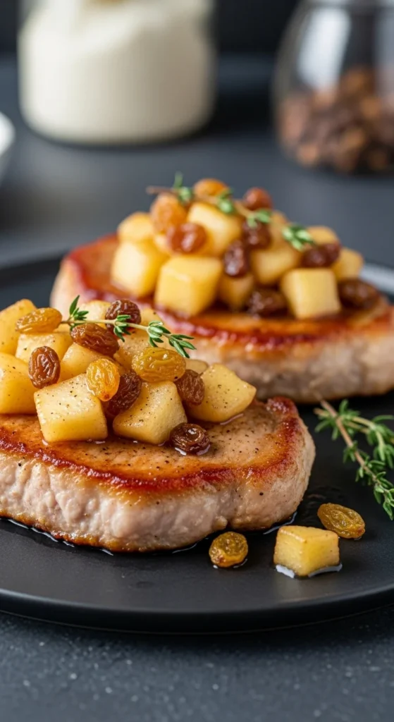 7. Pork Chops with Apple Chutney