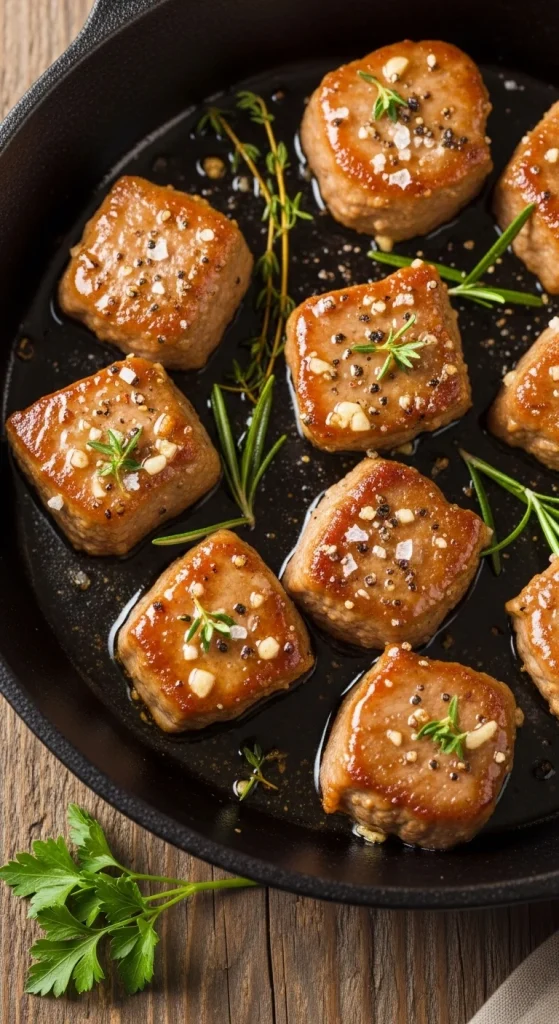 1. Garlic Butter Herb Steak Bites