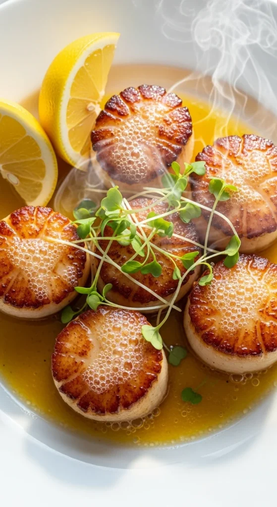 1. Seared Scallops with Lemon Butter Sauce