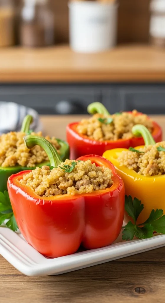 1. Turkey and Quinoa Stuffed Bell Peppers