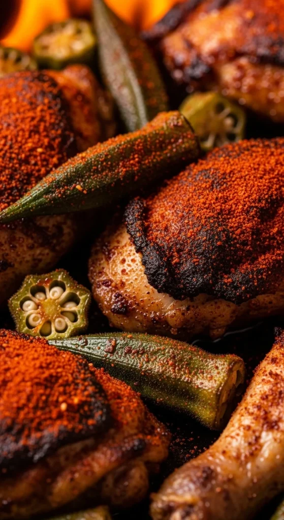 10. Cajun Chicken and Okra