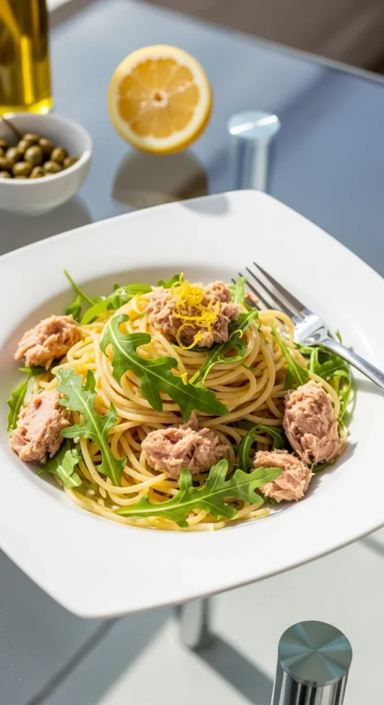10. Tuna and Arugula Spaghetti