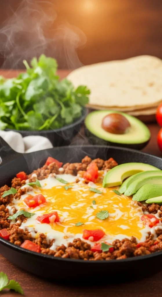 13. Cheesy Taco Skillet