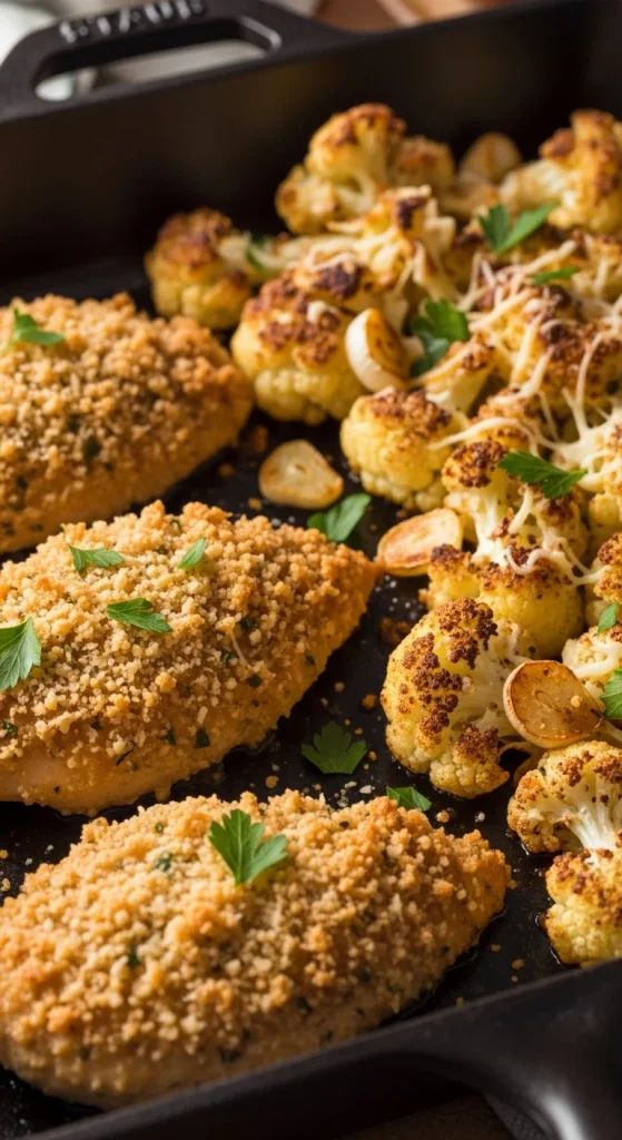 14. Garlic Parmesan Chicken and Cauliflower