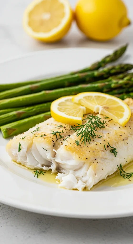 14. Lemon Herb Baked Cod