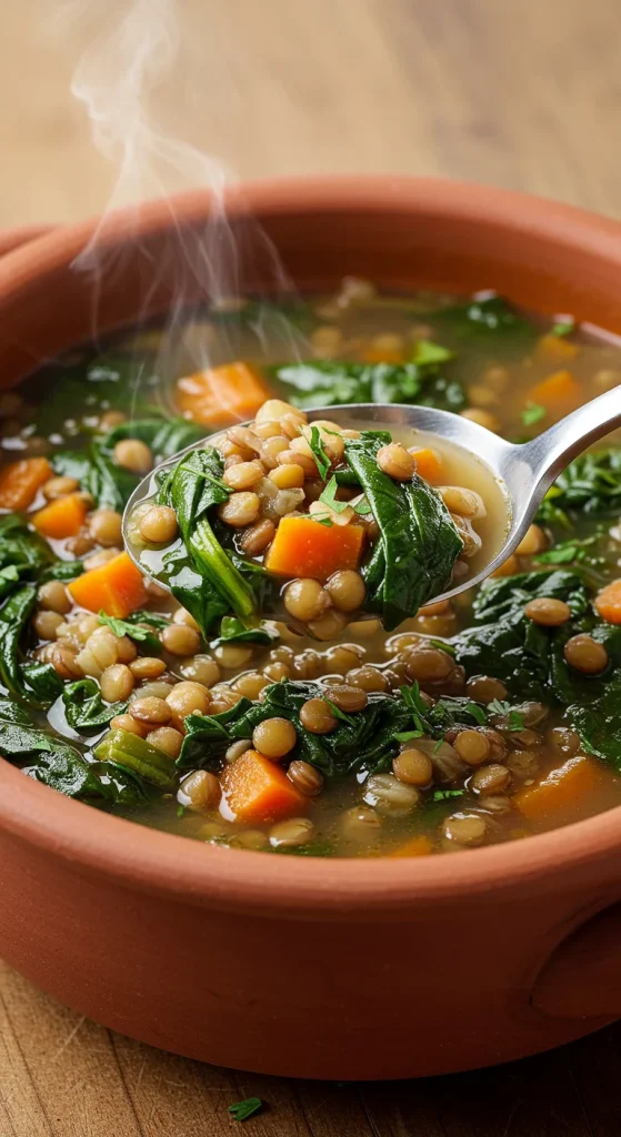 14. Lentil Soup with Spinach