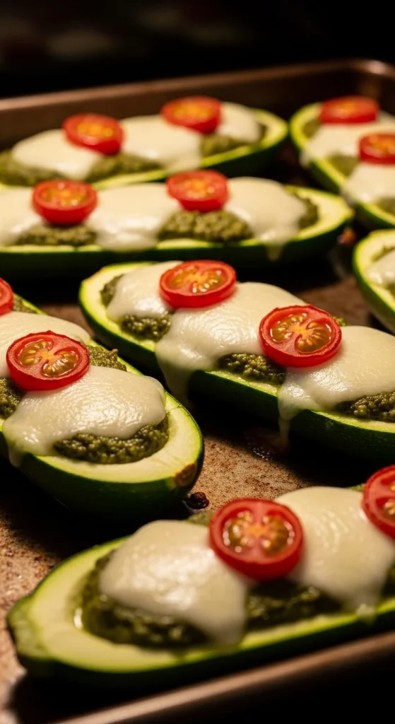 16. Pesto Zucchini Boats