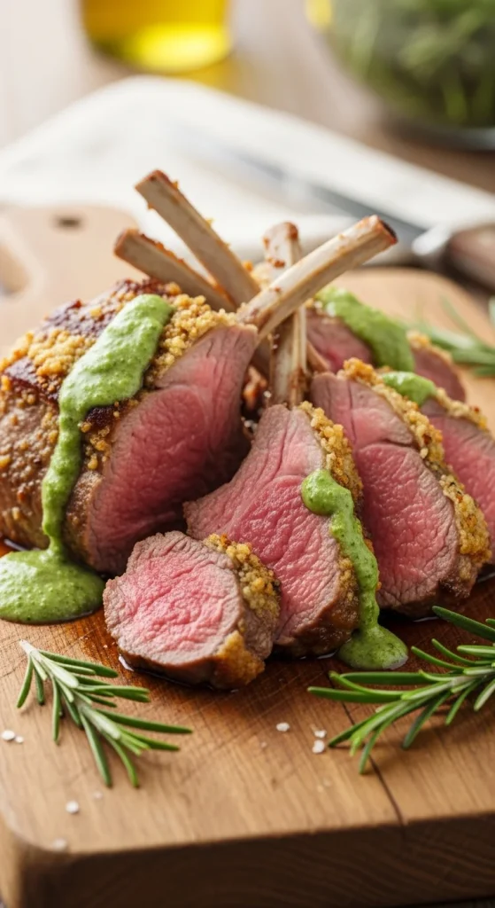 16. Rack of Lamb with Mint Sauce