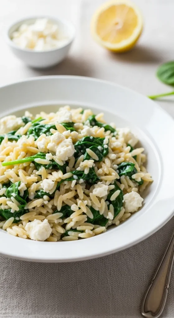 17. Spinach and Feta Orzo