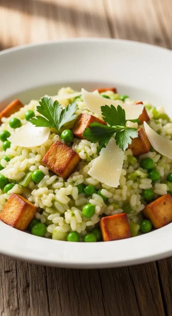 17. Tofu and Pea Risotto