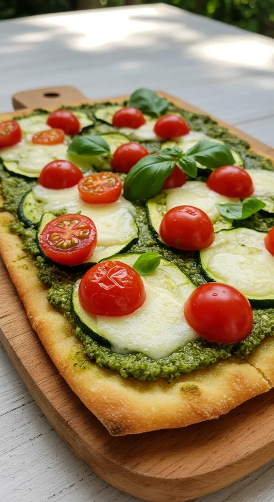18. Pesto Veggie Flatbread
