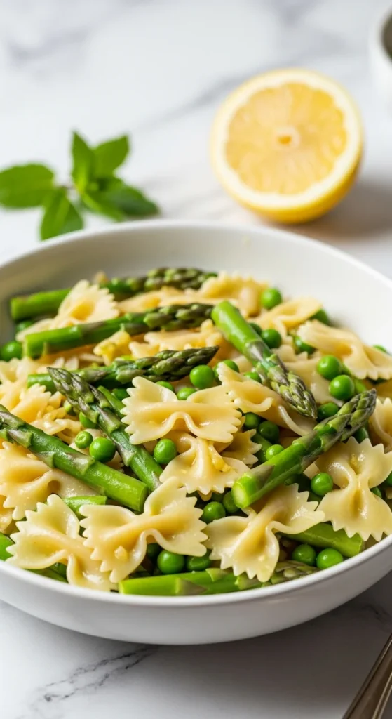 19. Asparagus and Pea Farfalle