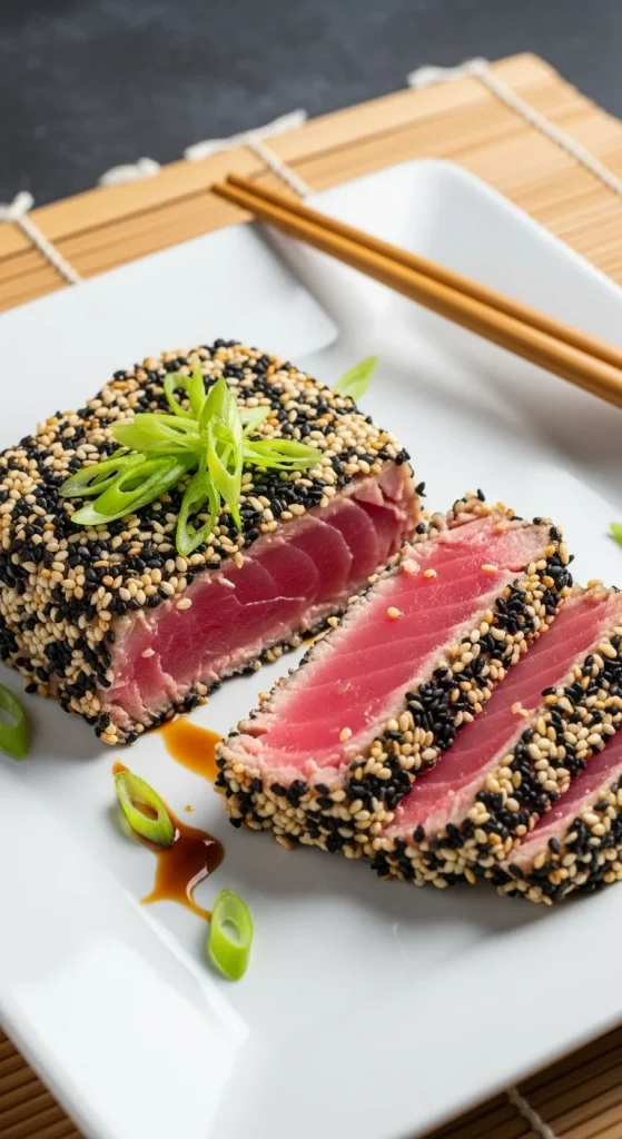 19. Seared Tuna Steaks with Sesame Crust