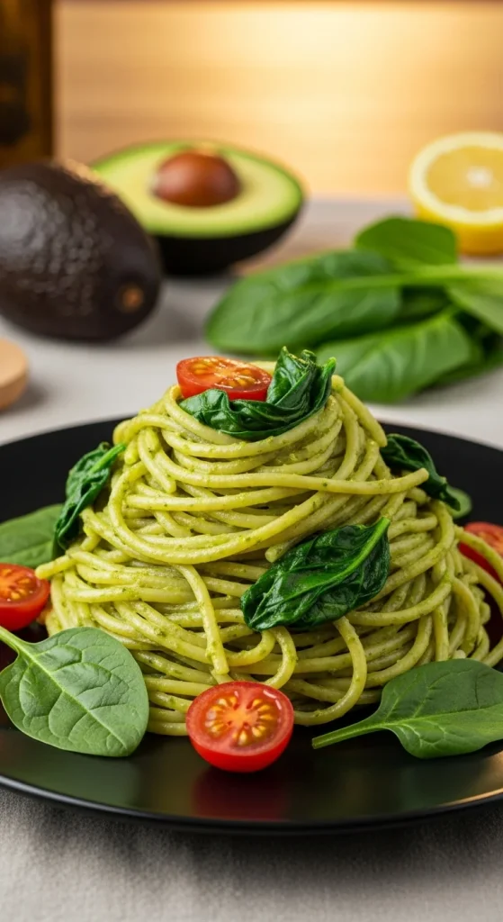 2. Creamy Avocado Spinach Pasta