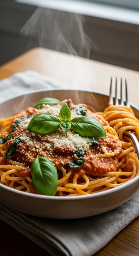 2. Creamy Tomato Basil Pasta