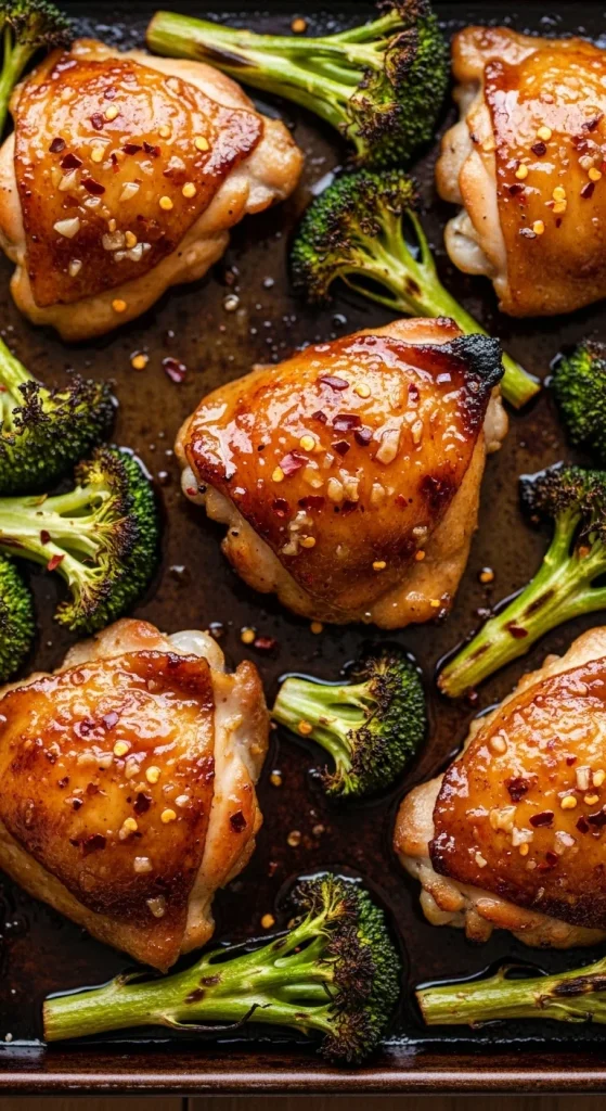 2. Honey Garlic Chicken and Broccoli