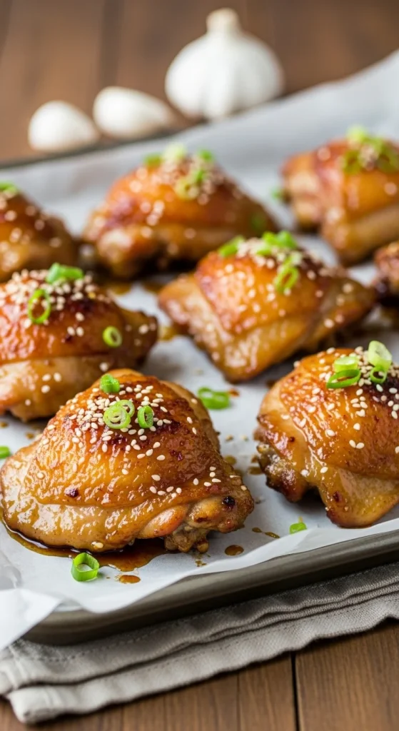 20. Baked Honey Garlic Chicken Thighs