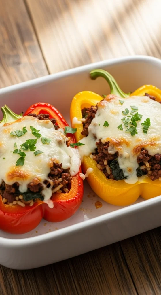 20. Beef and Spinach Stuffed Peppers