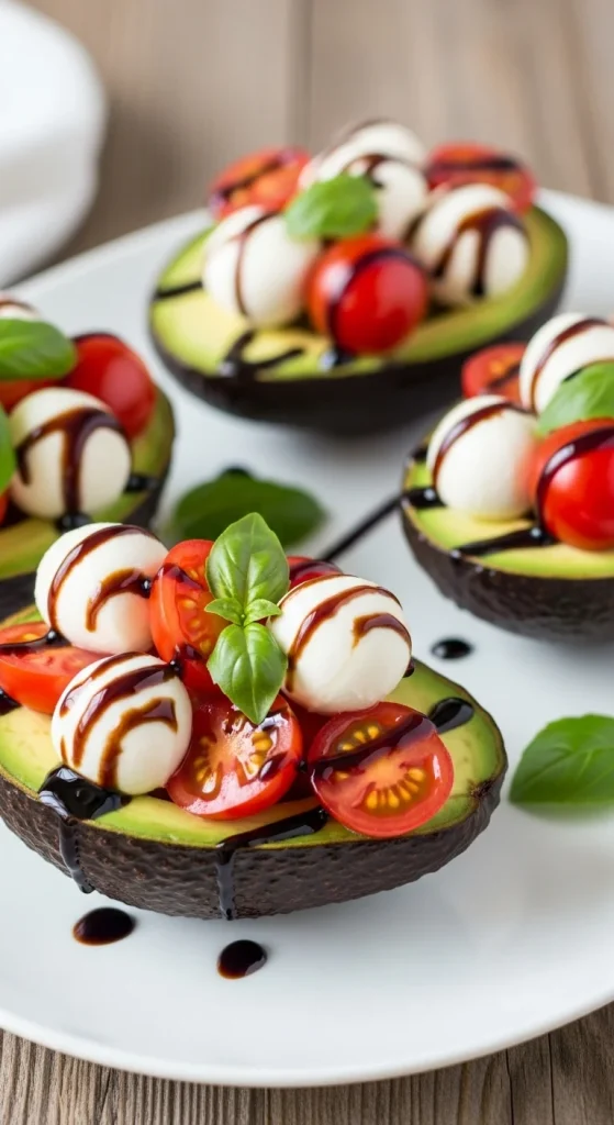 20. Caprese Stuffed Avocados
