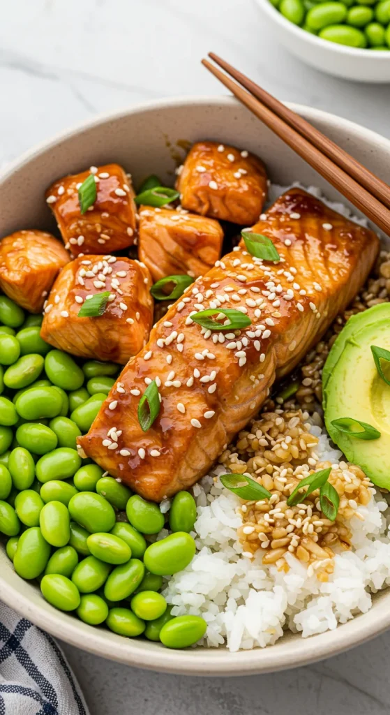 20. Teriyaki Salmon Bowls