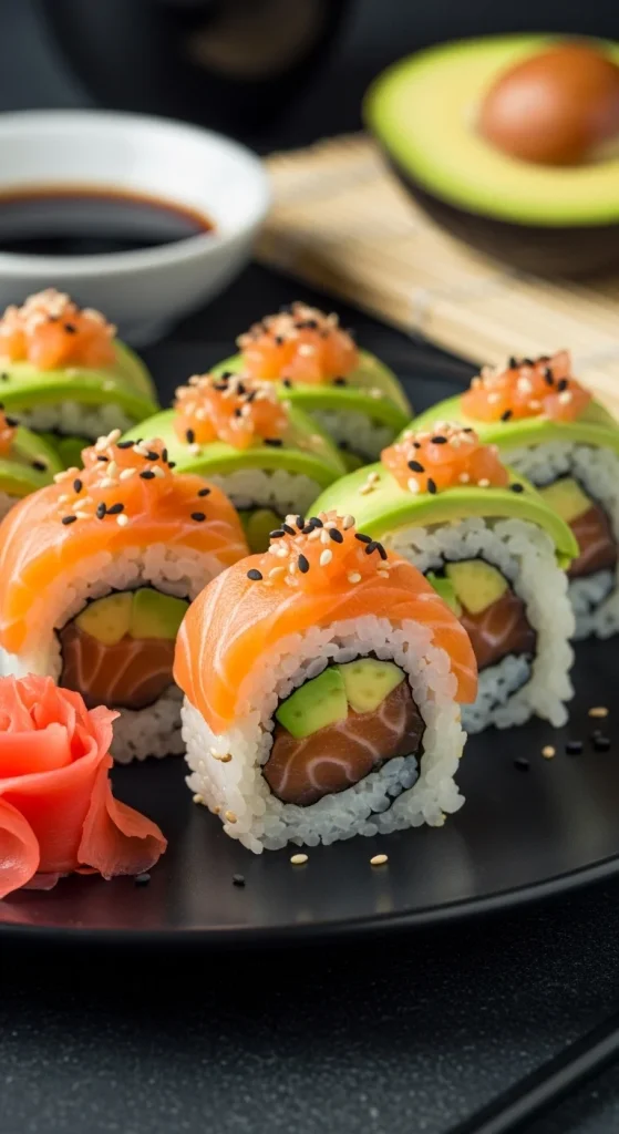 22. Salmon Avocado Sushi Rolls