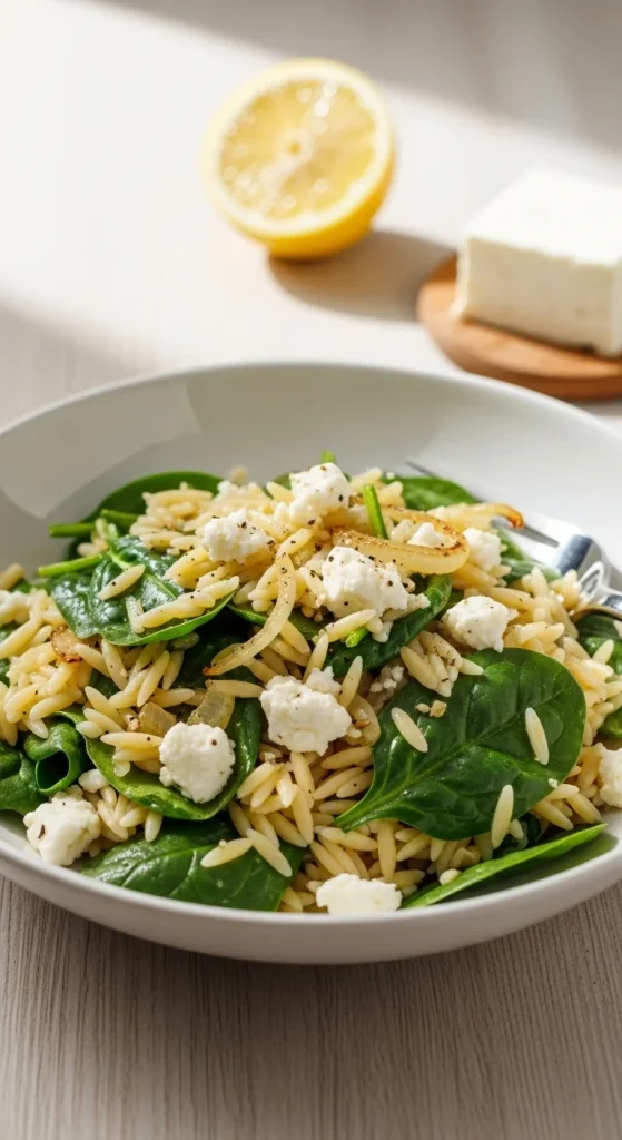 22. Spinach and Feta Orzo