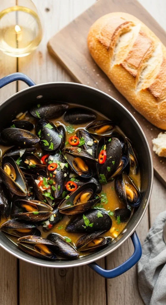 4. Garlic Butter Mussels