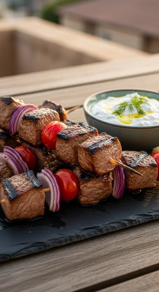 4. Grilled Lamb Kebabs with Tzatziki