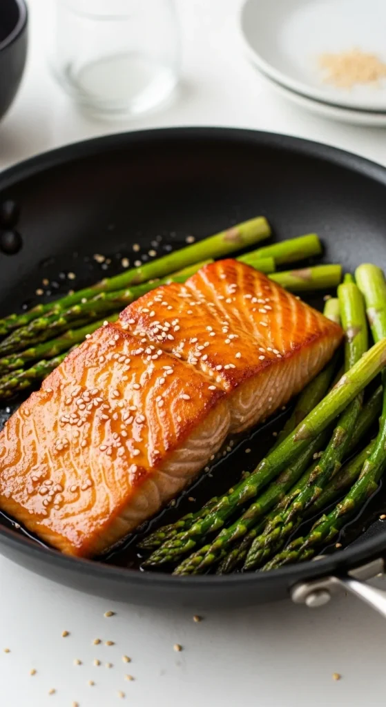 4. Honey Soy Glazed Salmon and Asparagus