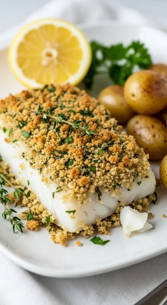 5. Baked Cod with Herb Crust