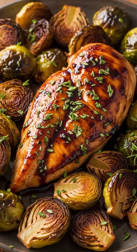 6. Balsamic Chicken and Brussels Sprouts