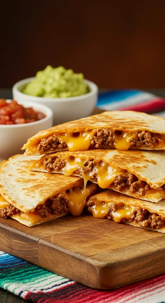 6. Cheesy Beef Quesadillas