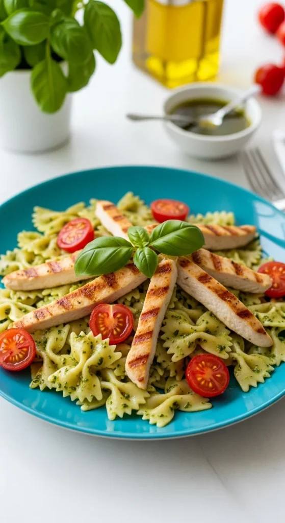 6. Grilled Chicken Pesto Pasta