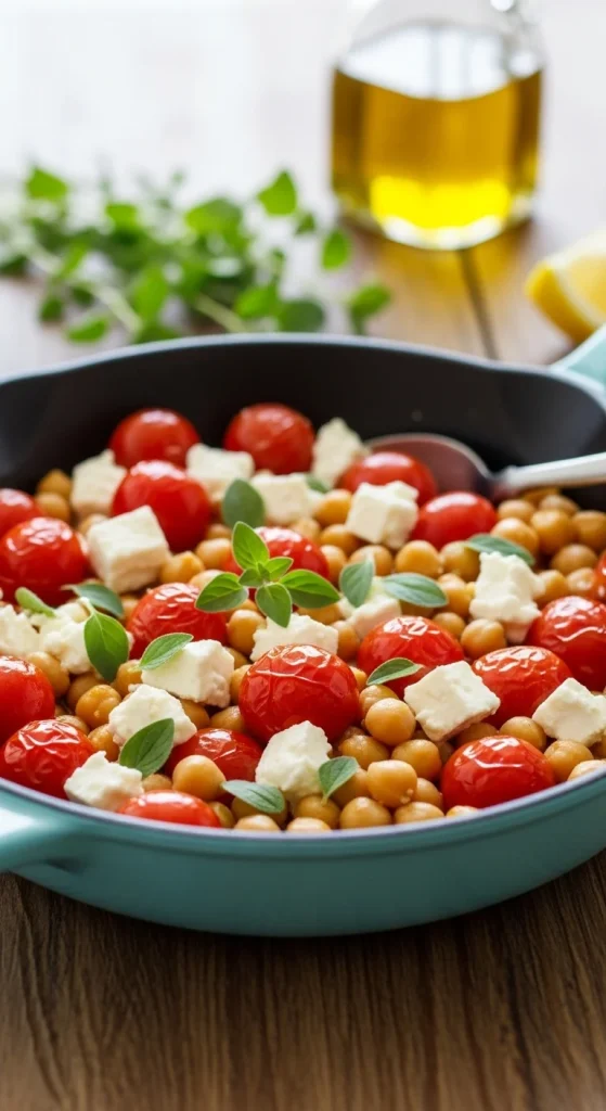 6. Mediterranean Chickpea and Feta Skillet