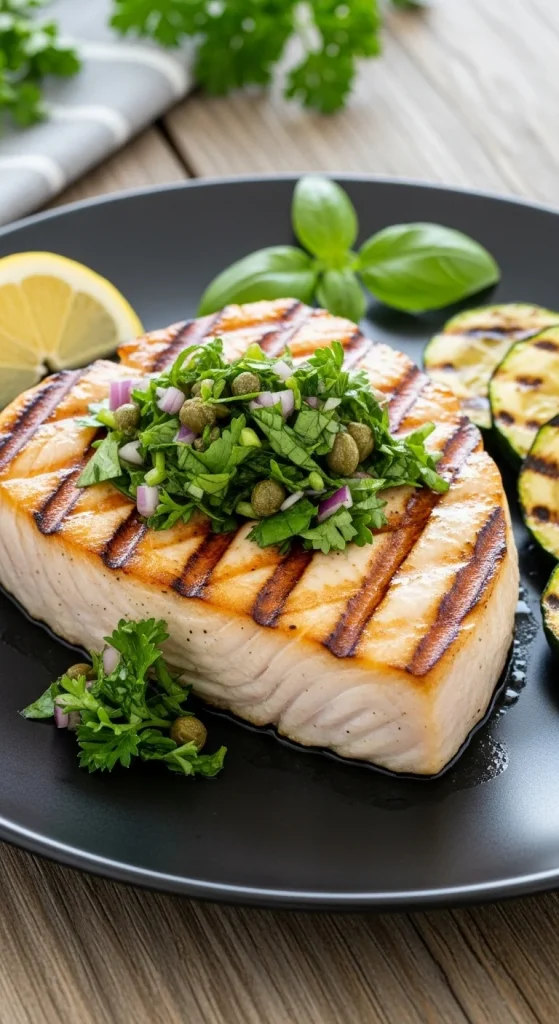 7. Grilled Swordfish with Herb Salsa