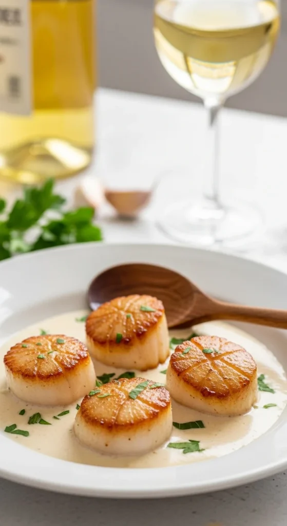 8. Creamy Garlic Scallops