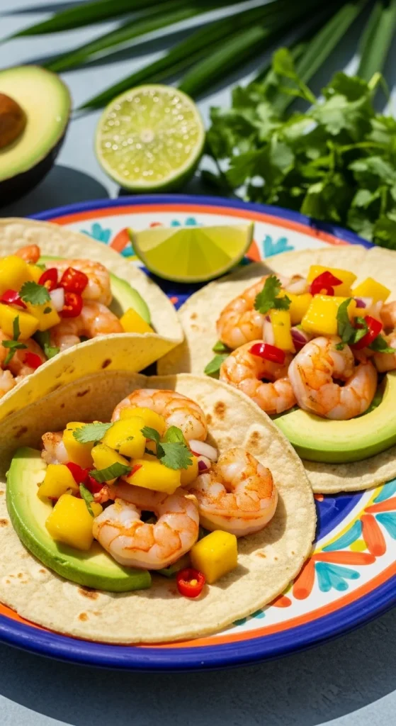 8. Shrimp Tacos with Mango Salsa