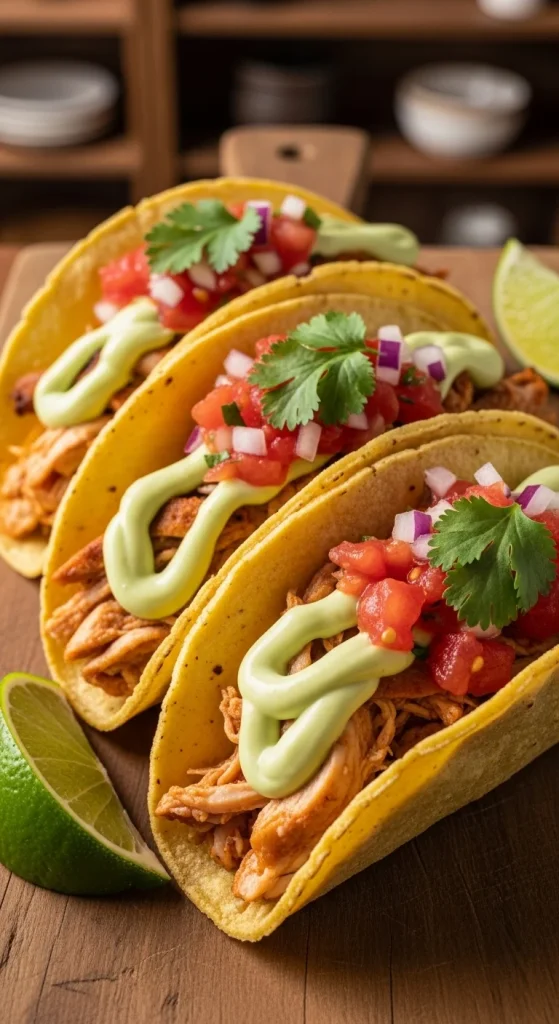 1. Chicken Tacos with Avocado Crema
