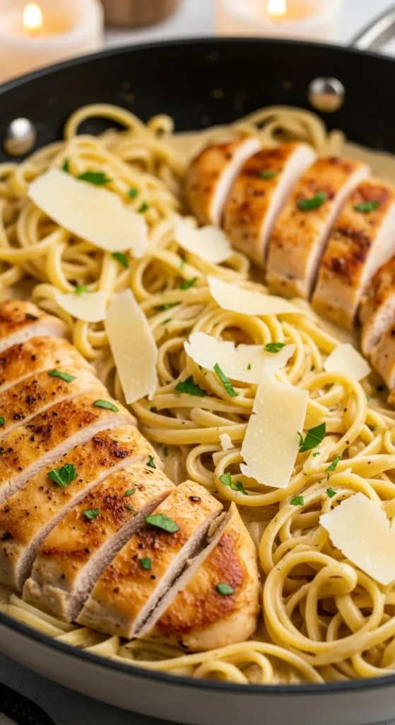 1. Creamy Garlic Parmesan Chicken Pasta