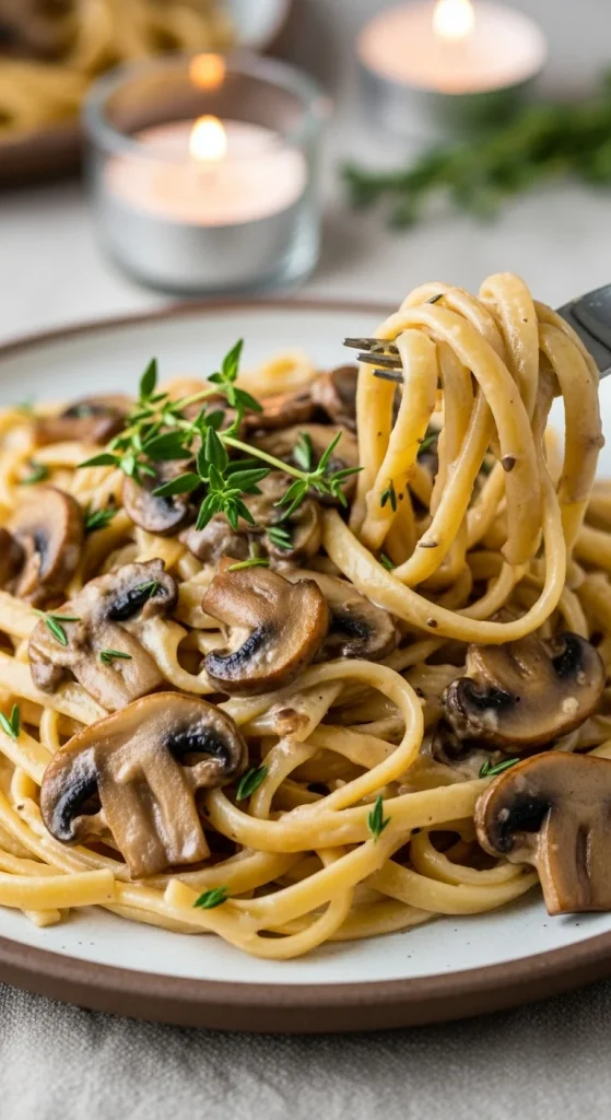 1. Creamy Mushroom Gluten-Free Fettuccine