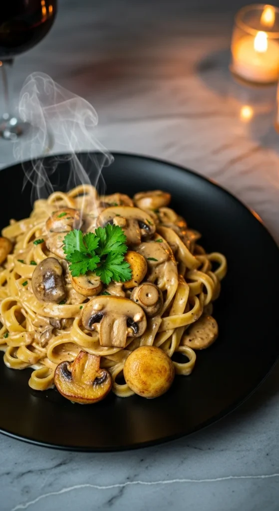 1. Creamy Mushroom Stroganoff