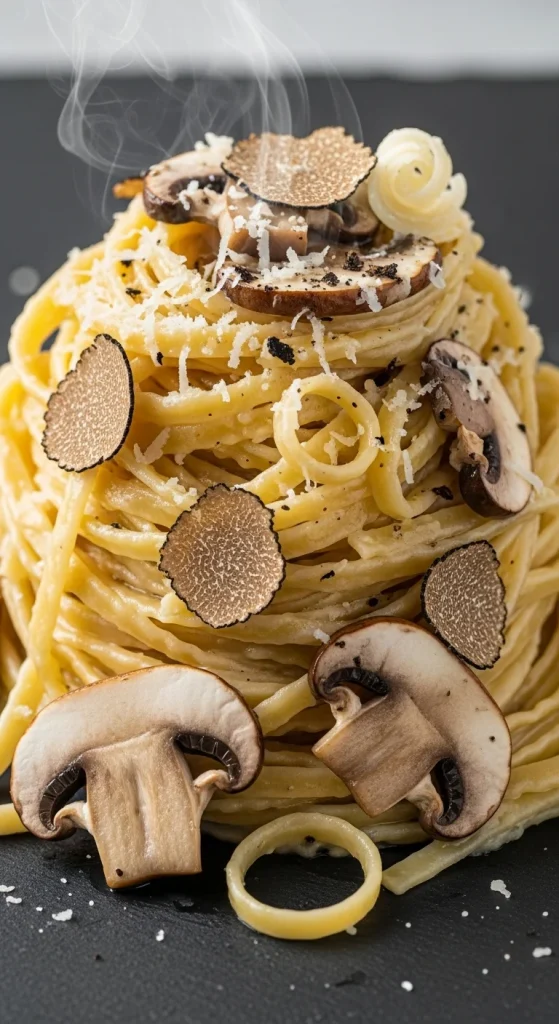 1. Creamy Truffle Mushroom Tagliatelle