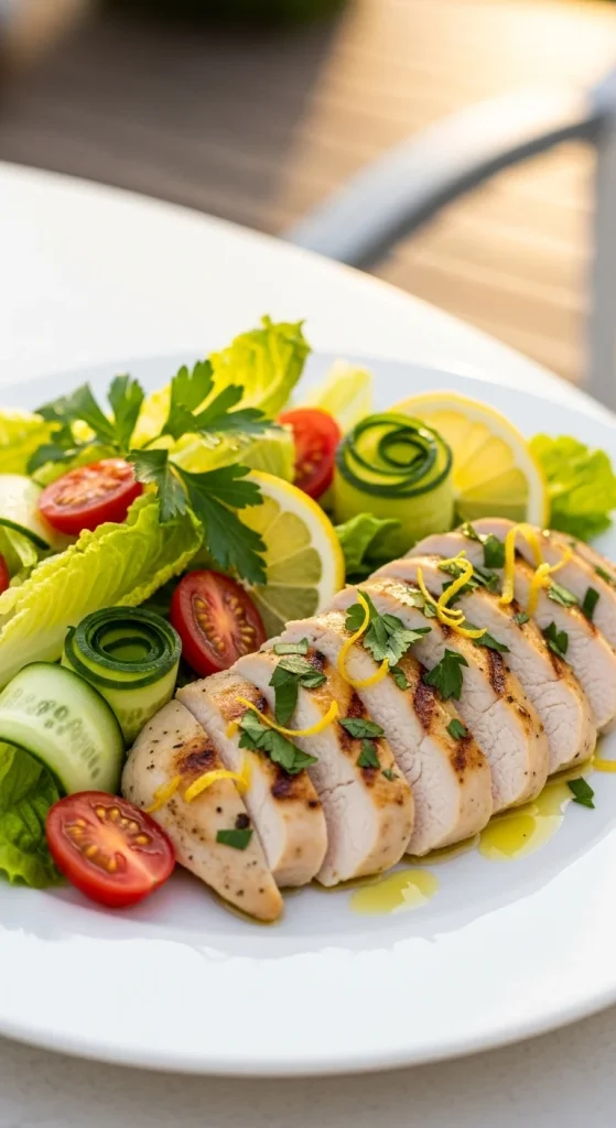 1. Grilled Lemon Herb Chicken Salad 