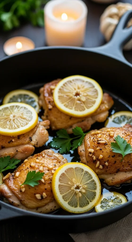 1. Lemon Garlic Butter Chicken Thighs