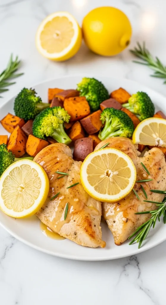 1. Lemon Garlic Chicken with Roasted Veggies