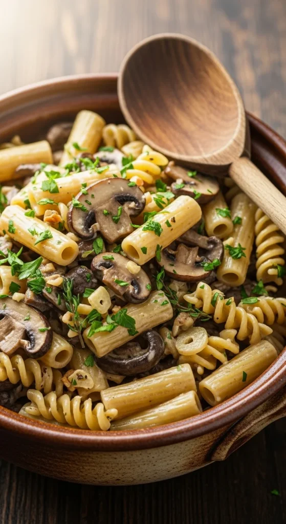 1. One-Pot Creamy Mushroom Pasta