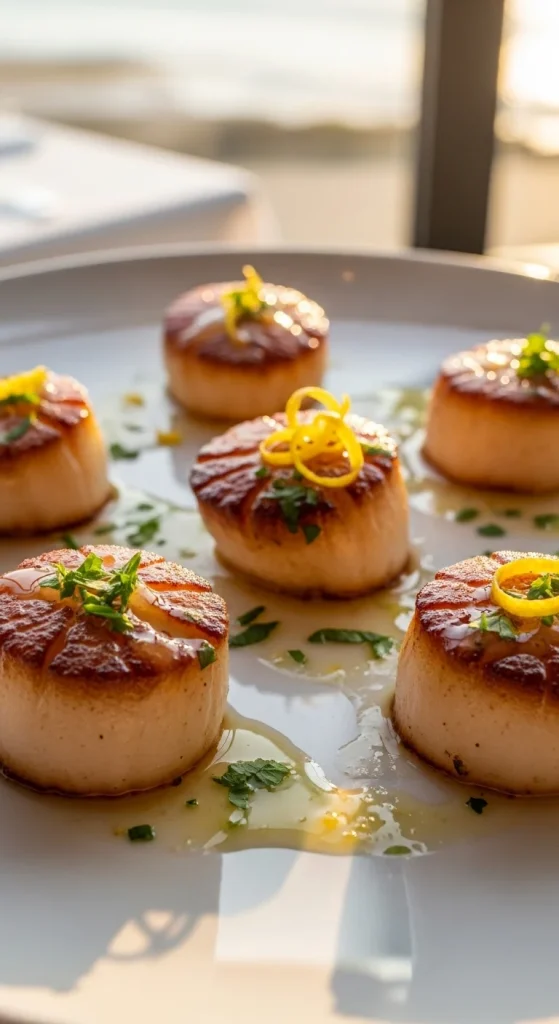 1. Seared Scallops with Lemon Herb Sauce