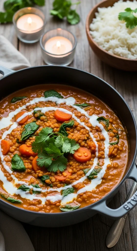 1. Spiced Red Lentil Coconut Curry