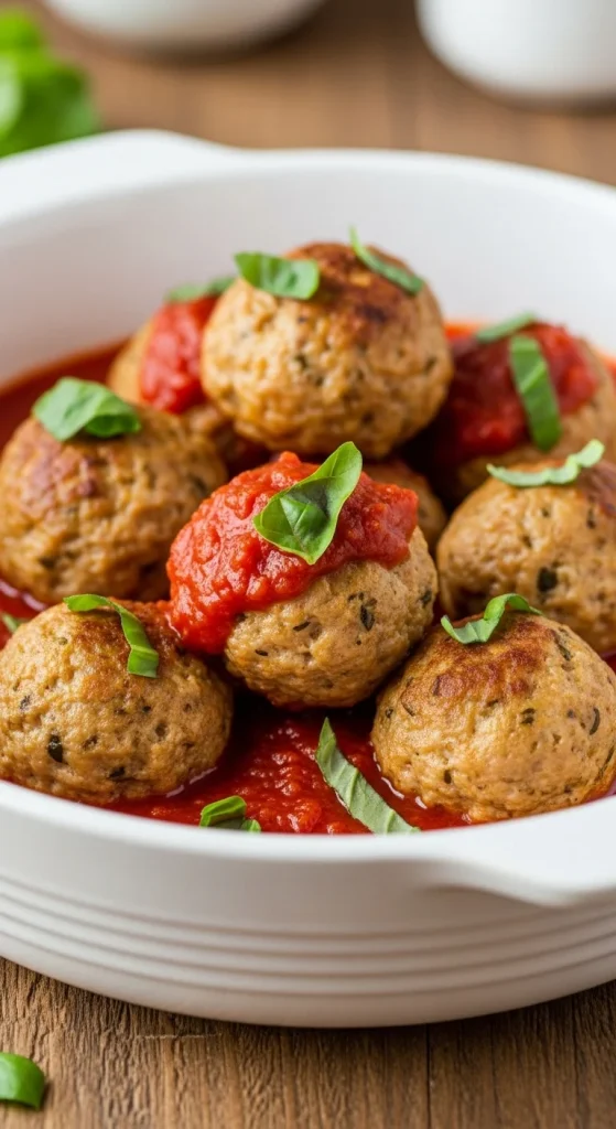 10. Baked Turkey Meatballs with Marinara